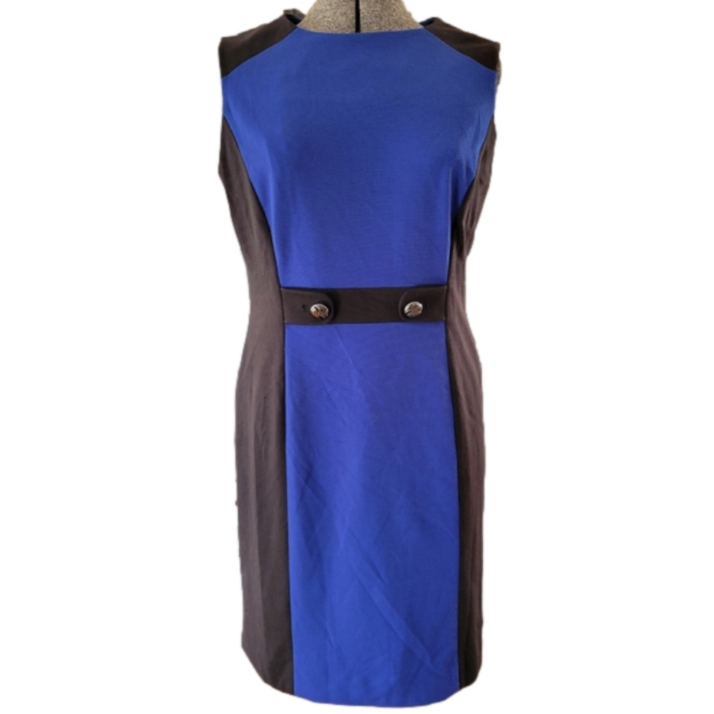 Tahari Arthur Levine Colorblock Sleeveless Business Cocktail Dress-Size 12